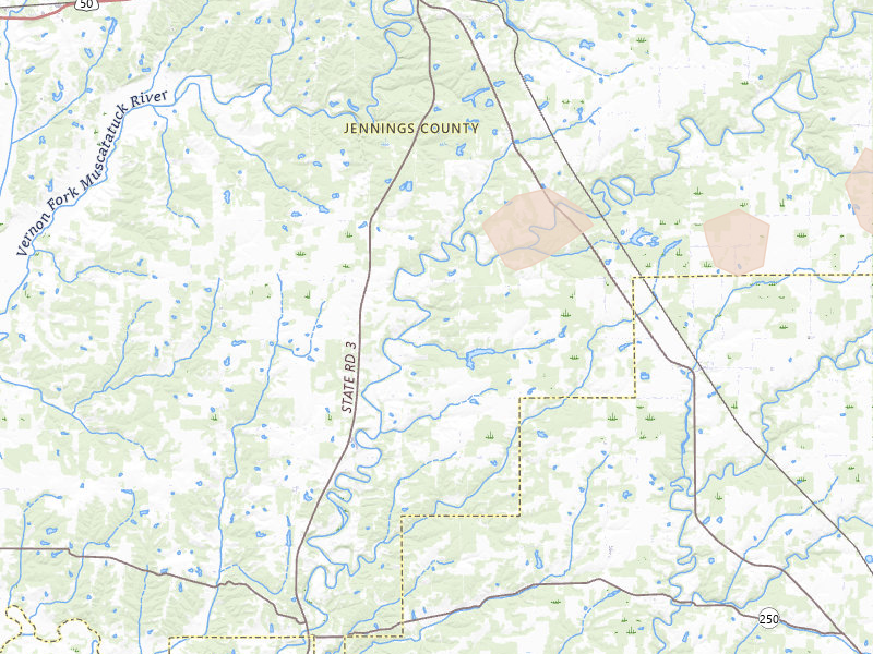 Radar-estimated hail-size map of the storm over North Vernon, IN on Aug 6, 2026