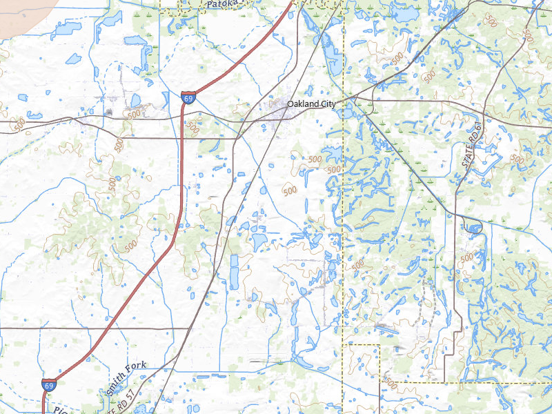Radar-estimated hail-size map of the storm over Oakland City, IN on Apr 27, 2026