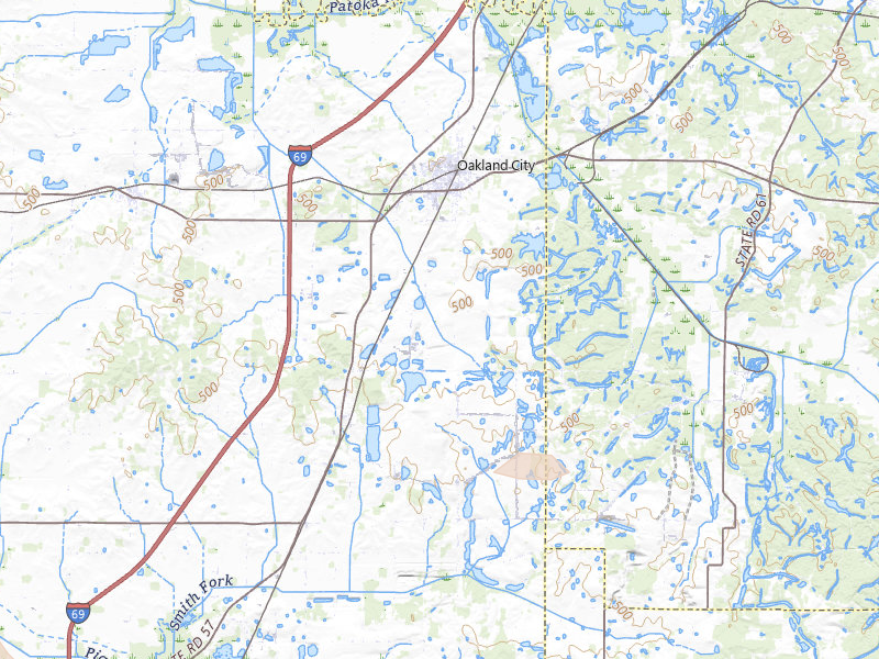 Radar-estimated hail-size map of the storm over Oakland City, IN on Jun 25, 2026