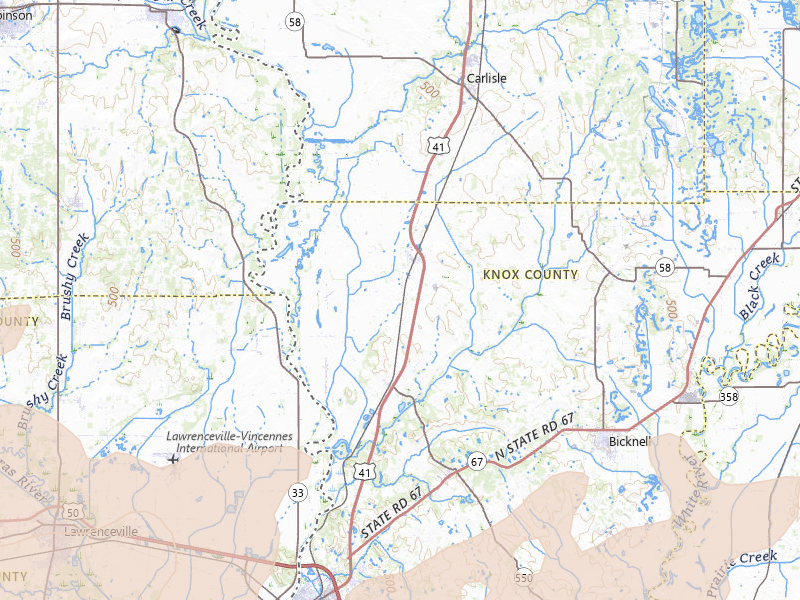 Radar-estimated hail-size map of the storm over Oaktown, IN on Apr 27, 2026
