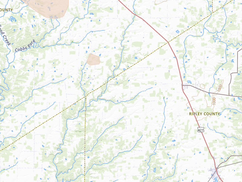 Radar-estimated hail-size map of the storm over Osgood, IN on Jul 27, 2026