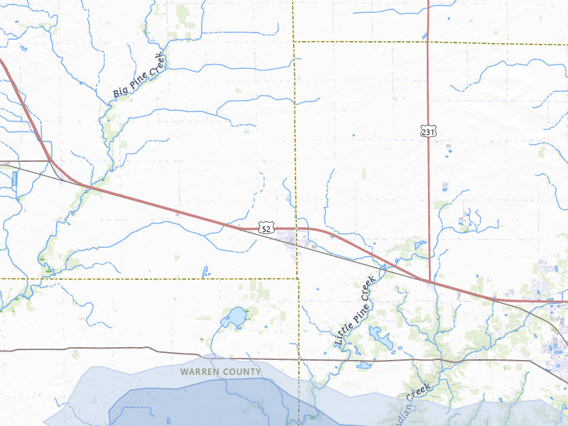NEXRAD radar-signature map of the hail storm over Otterbein, IN on Jun 9, 2026