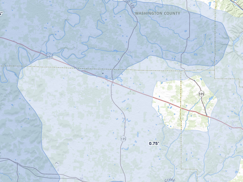 NEXRAD radar-signature map of the hail storm over Palmyra, IN on Mar 22, 2026