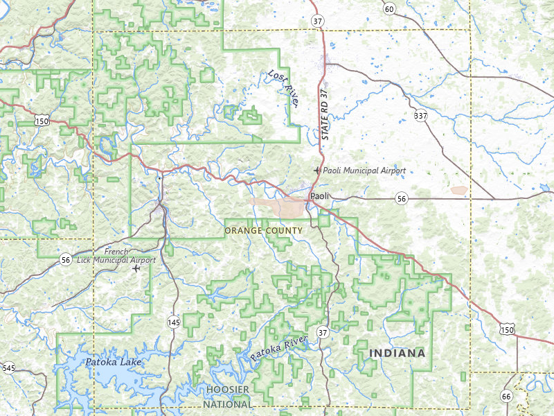Radar-estimated hail-size map of the storm over Paoli, IN on Aug 16, 2026