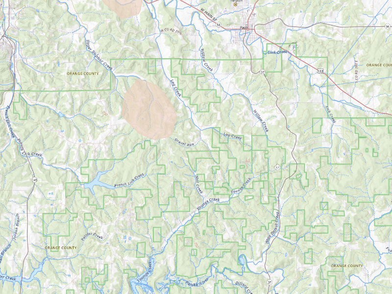 Radar-estimated hail-size map of the storm over Paoli, IN on Sep 18, 2026