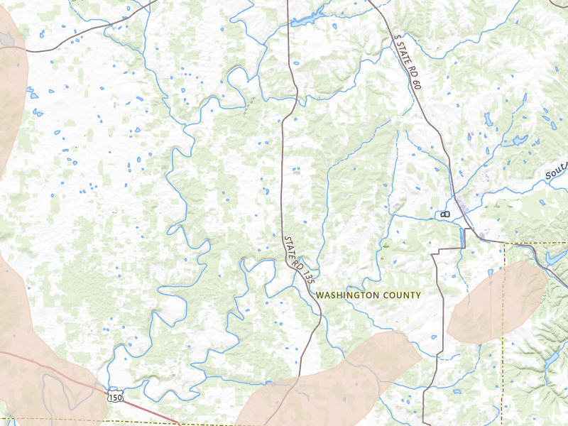 Radar-estimated hail-size map of the storm over Pekin, IN on Apr 27, 2026