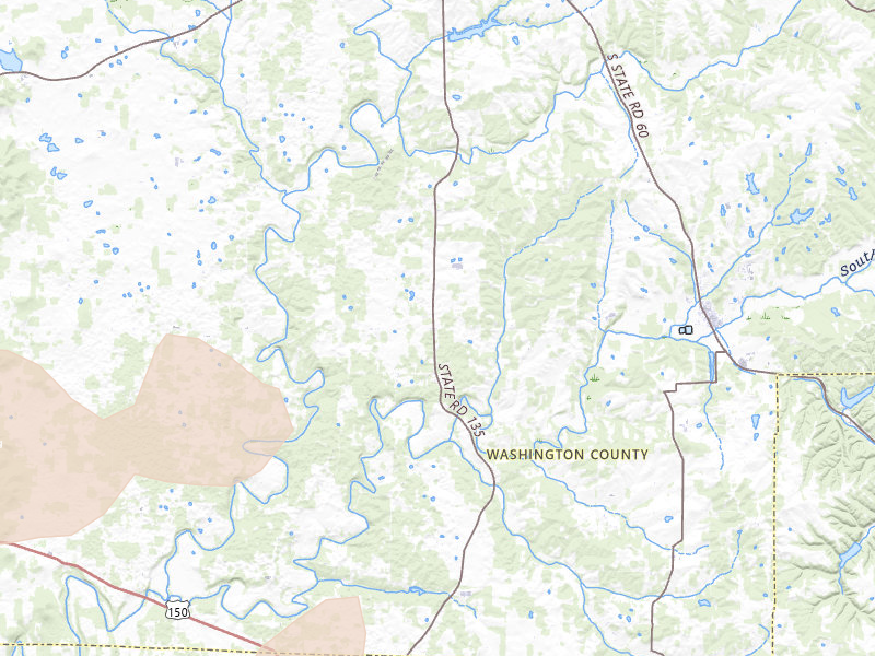 Radar-estimated hail-size map of the storm over Pekin, IN on May 16, 2026