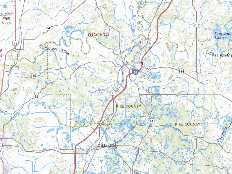 Radar-estimated hail-size map of the storm over Petersburg, IN on May 15, 2026