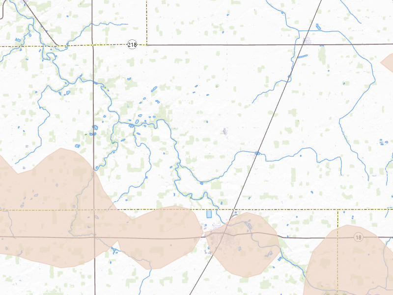 Radar-estimated hail-size map of the storm over Poneto, IN on Mar 22, 2026