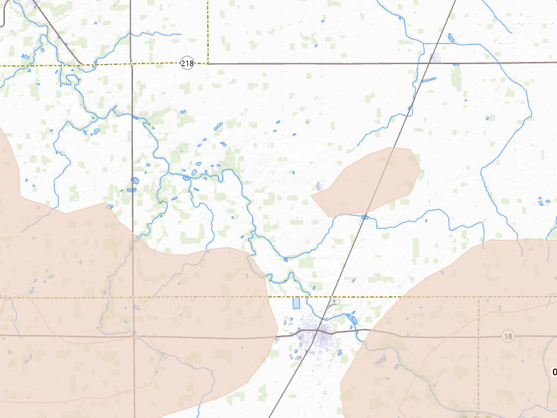 Radar-estimated hail-size map of the storm over Poneto, IN
