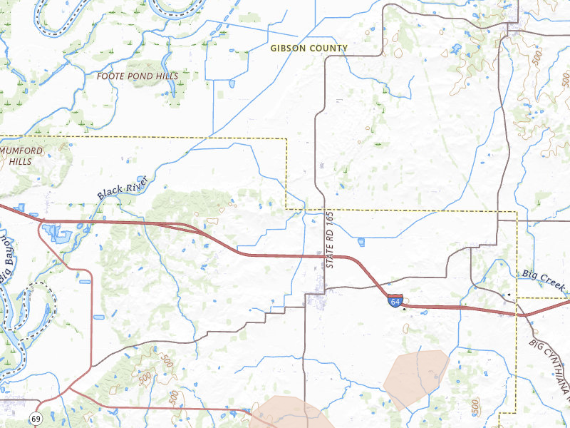 Radar-estimated hail-size map of the storm over Poseyville, IN on Apr 27, 2026