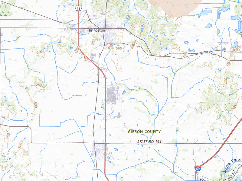 Radar-estimated hail-size map of the storm over Princeton, IN on Apr 27, 2026