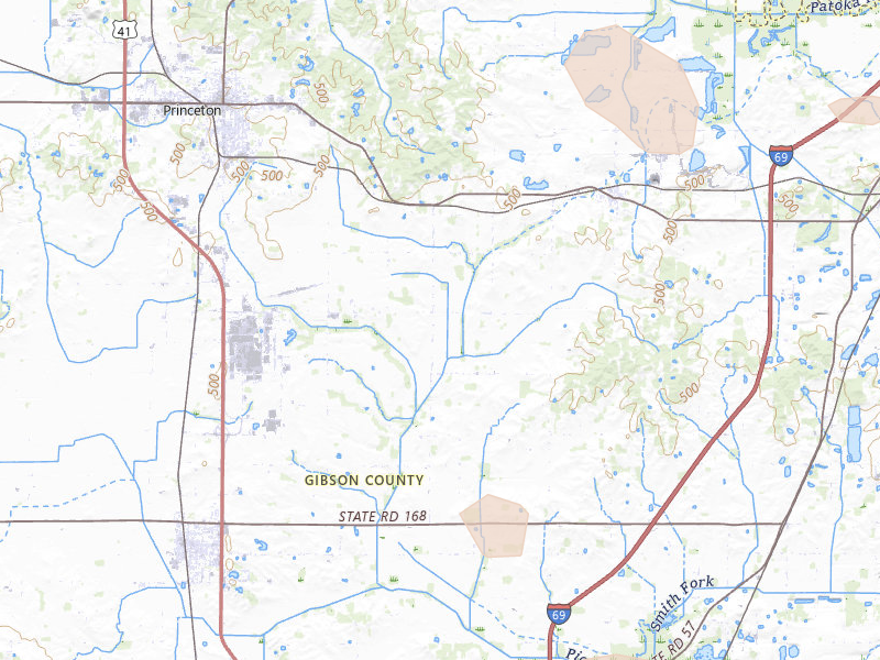 Radar-estimated hail-size map of the storm over Princeton, IN on Aug 12, 2026