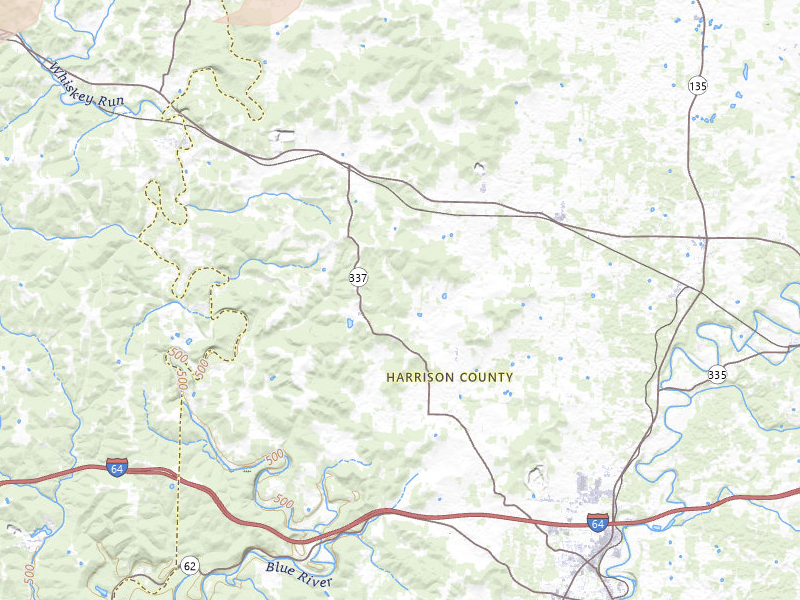 Radar-estimated hail-size map of the storm over Ramsey, IN on Mar 22, 2026