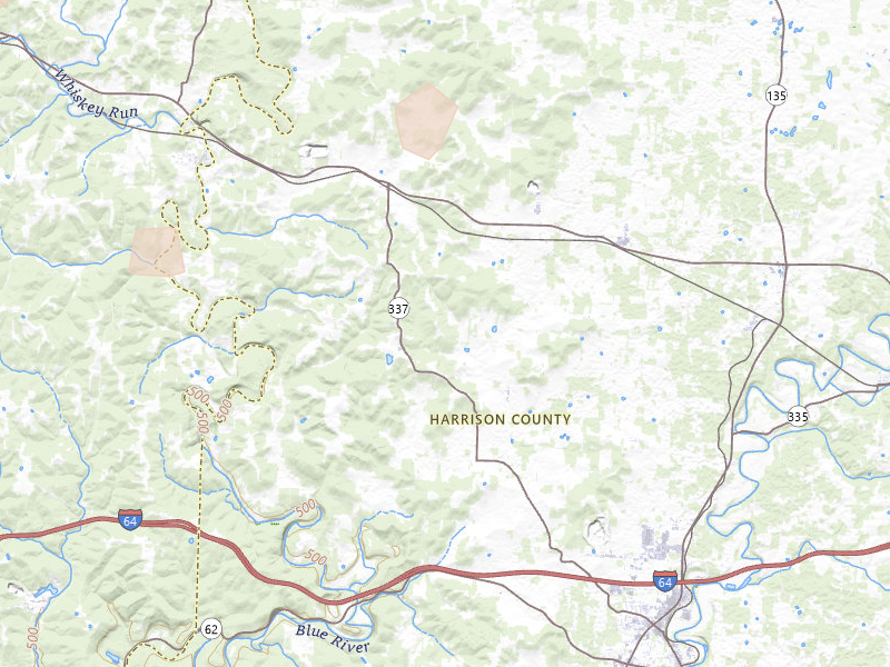 Radar-estimated hail-size map of the storm over Ramsey, IN on Apr 27, 2026
