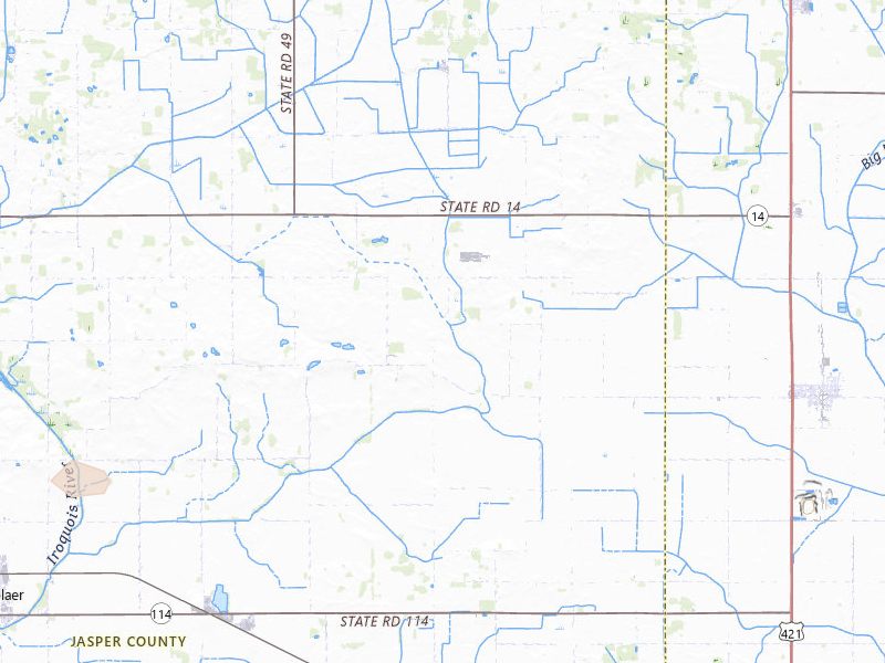 Radar-estimated hail-size map of the storm over Rensselaer, IN on Jul 18, 2026