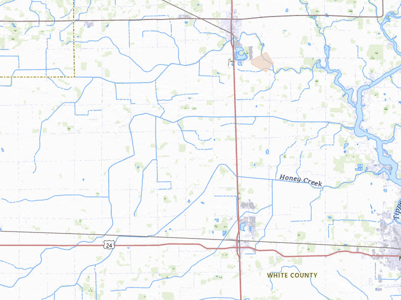 Radar-estimated hail-size map of the storm over Reynolds, IN on Mar 26, 2026