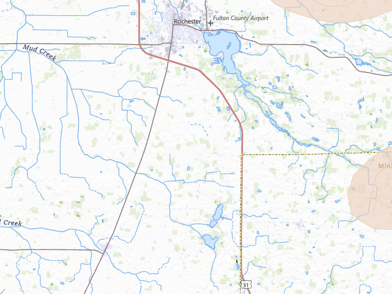 Radar-estimated hail-size map of the storm over Rochester, IN on Apr 22, 2026
