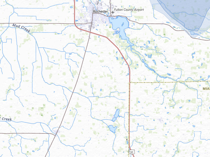 NEXRAD radar-signature map of the hail storm over Rochester, IN on Apr 22, 2026