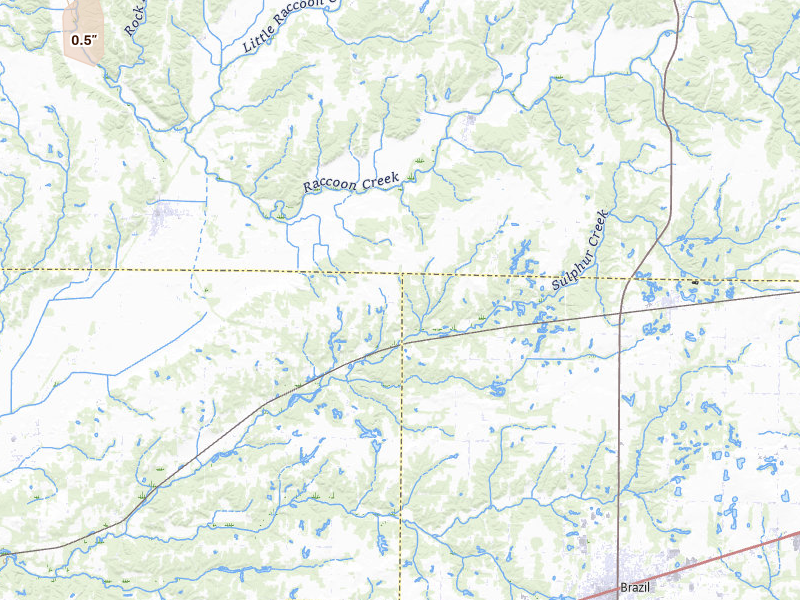 Radar-estimated hail-size map of the storm over Rosedale, IN on May 4, 2026