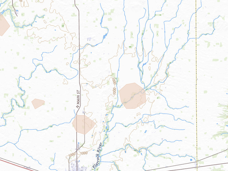 Radar-estimated hail-size map of the storm over Rushville, IN on Aug 11, 2026