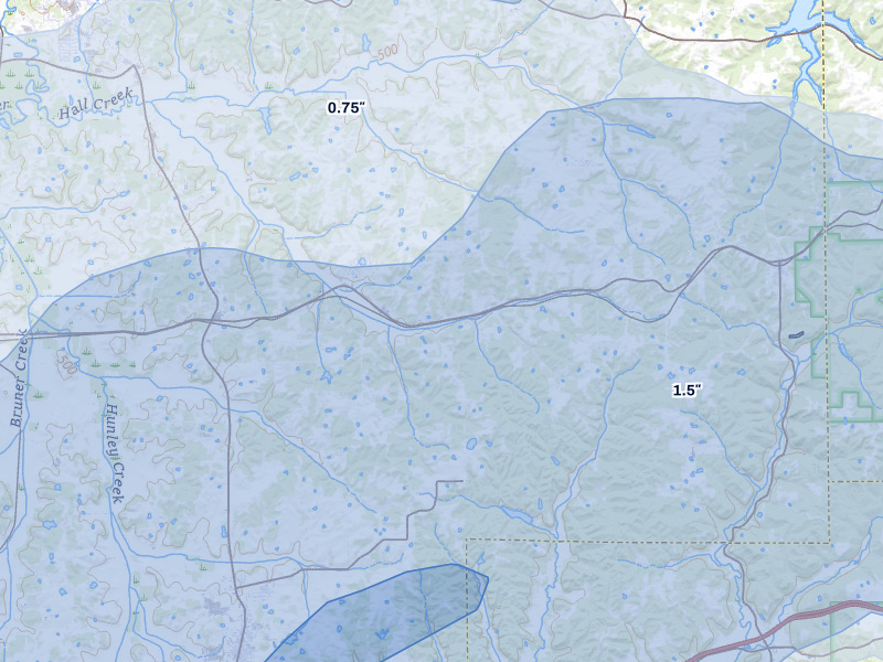NEXRAD radar-signature map of the hail storm over Saint Anthony, IN on May 16, 2026