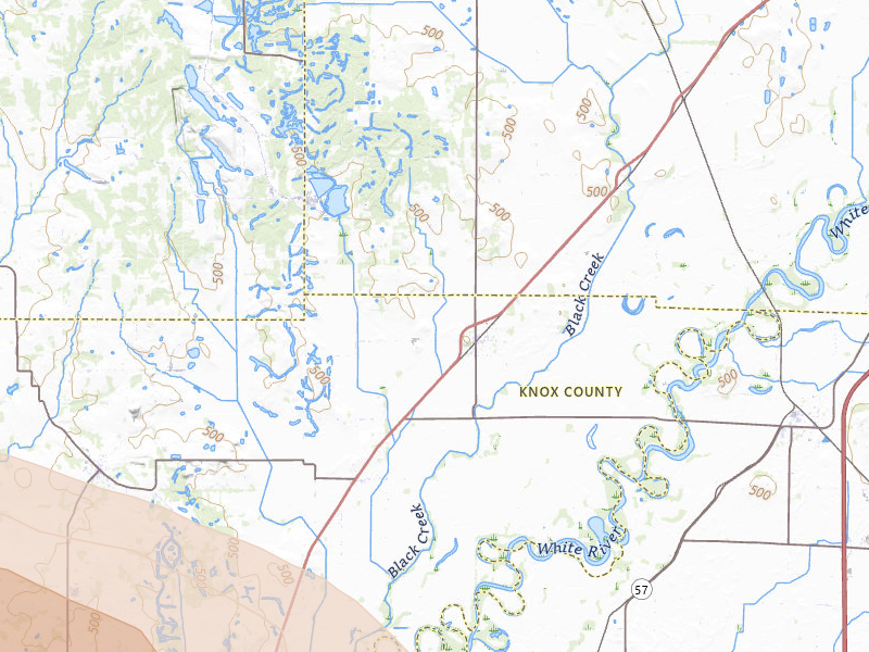 Radar-estimated hail-size map of the storm over Sandborn, IN on Mar 22, 2026