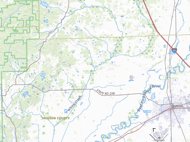 Radar-estimated hail-size map of the storm over Seymour, IN on May 18, 2026