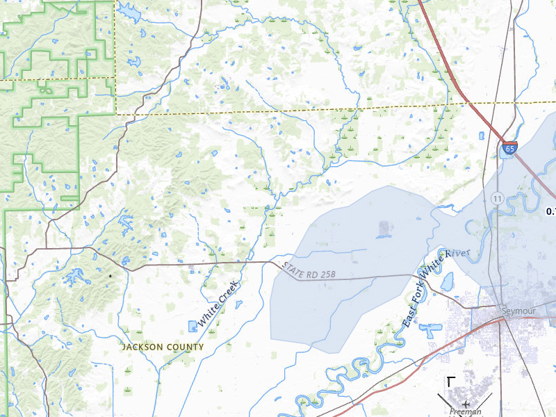 NEXRAD radar-signature map of the hail storm over Seymour, IN on May 18, 2026