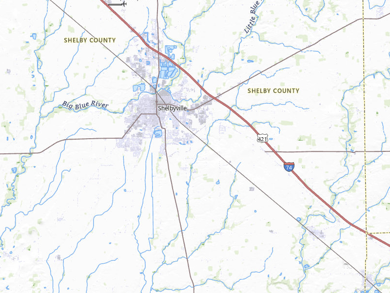 NEXRAD radar-signature map of the hail over Shelbyville, IN