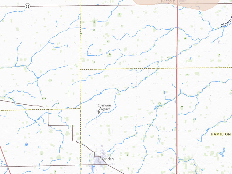 Radar-estimated hail-size map of the storm over Sheridan, IN on Mar 26, 2026
