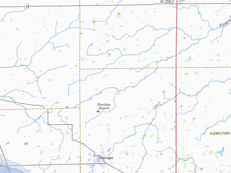 NEXRAD radar-signature map of the hail over Sheridan, IN