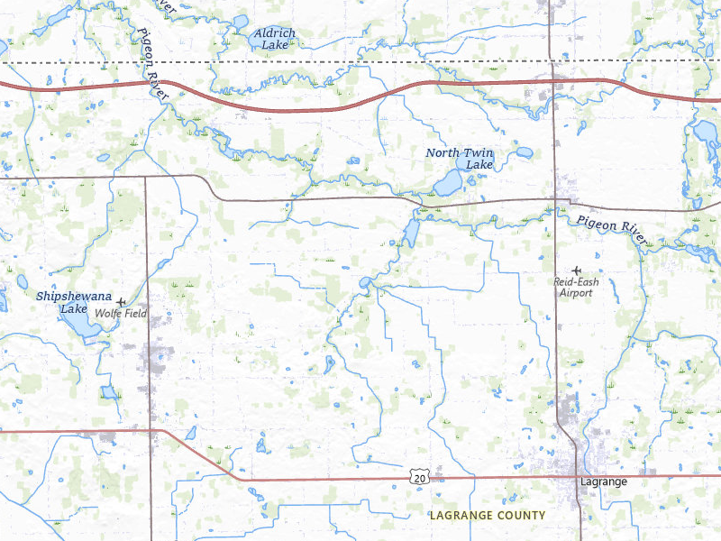 Radar-estimated hail-size map of the storm over Shipshewana, IN on Jul 27, 2026