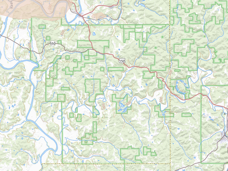 Radar-estimated hail-size map of the storm over Shoals, IN on Jun 17, 2026