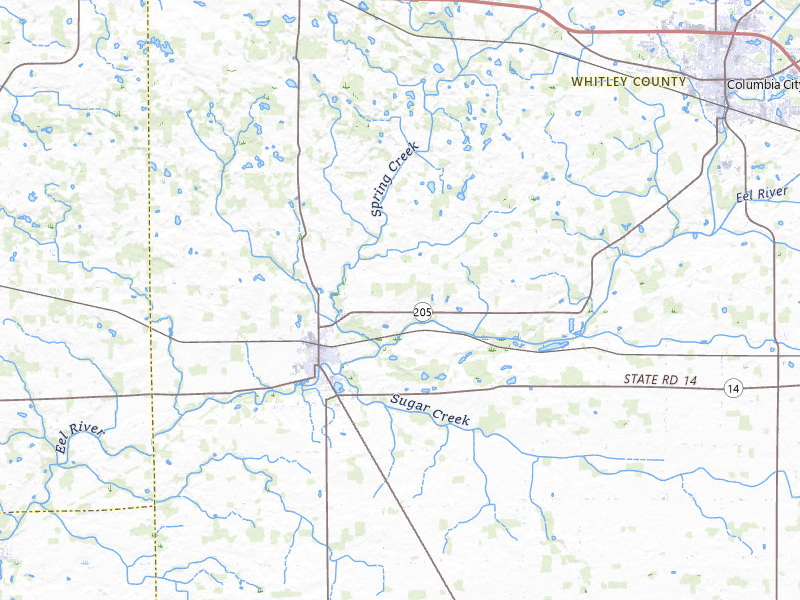 Radar-estimated hail-size map of the storm over South Whitley, IN on Apr 13, 2026