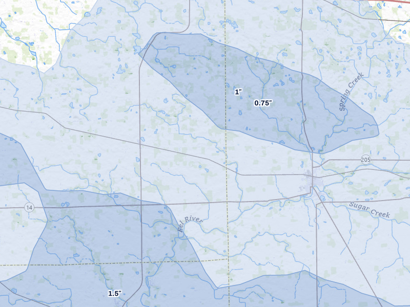 NEXRAD radar-signature map of the hail storm over South Whitley, IN on Aug 10, 2026