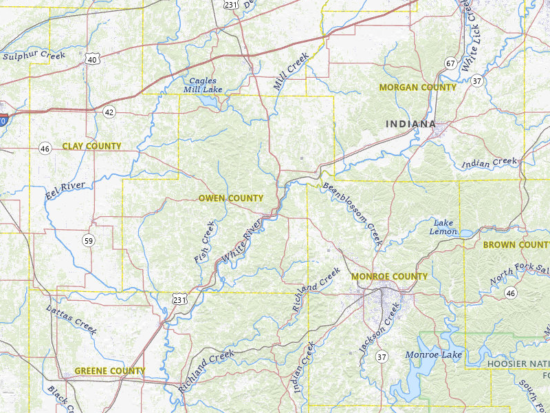 Radar-estimated hail-size map of the storm over Spencer, IN on Jul 4, 2026