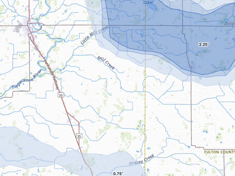 NEXRAD radar-signature map of the hail storm over Star City, IN on Mar 26, 2026
