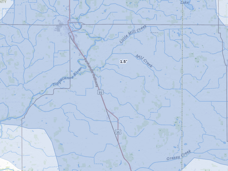 NEXRAD radar-signature map of the hail storm over Star City, IN on Aug 10, 2026