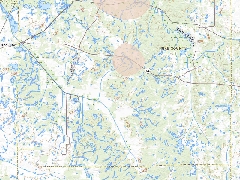 Radar-estimated hail-size map of the storm over Stendal, IN on Jul 18, 2026