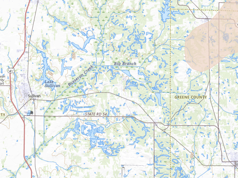 Radar-estimated hail-size map of the storm over Sullivan, IN on Apr 27, 2026