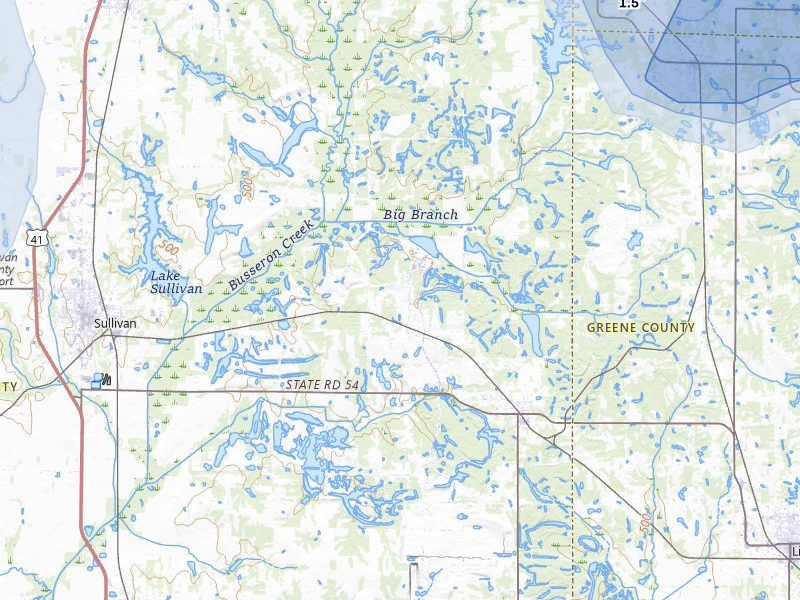 NEXRAD radar-signature map of the hail storm over Sullivan, IN on Apr 27, 2026