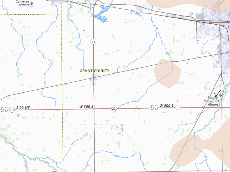 Radar-estimated hail-size map of the storm over Swayzee, IN on Mar 22, 2026