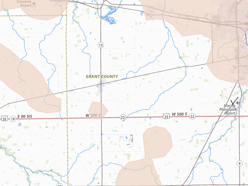Radar-estimated hail-size map of the storm over Swayzee, IN on Aug 11, 2026