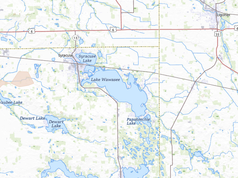 Radar-estimated hail-size map of the storm over Syracuse, IN on Jun 6, 2026