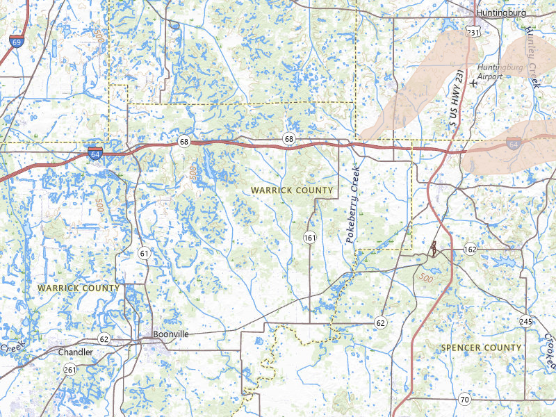 Radar-estimated hail-size map of the storm over Tennyson, IN on May 16, 2026