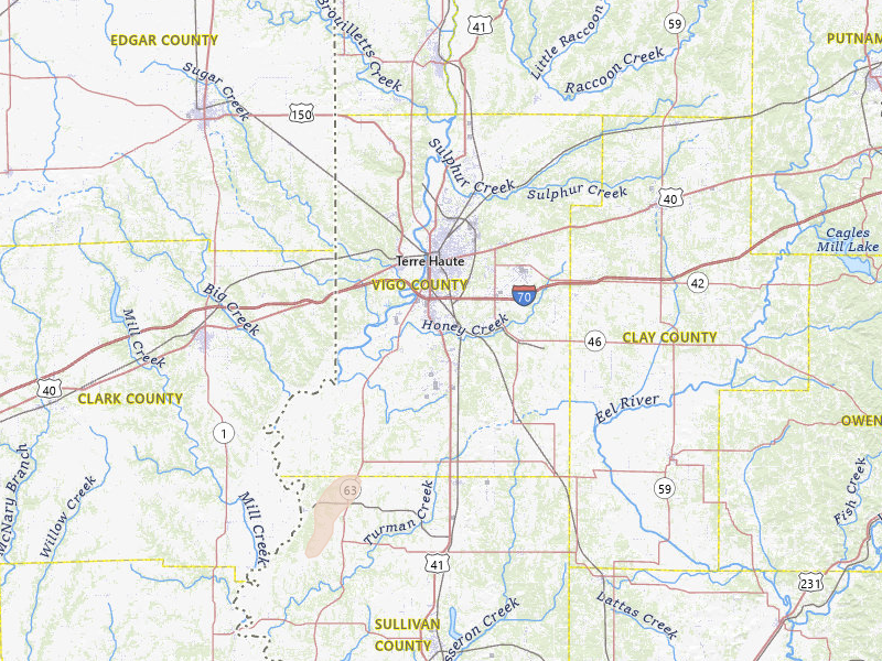 Radar-estimated hail-size map of the storm over Terre Haute, IN on Jul 9, 2026