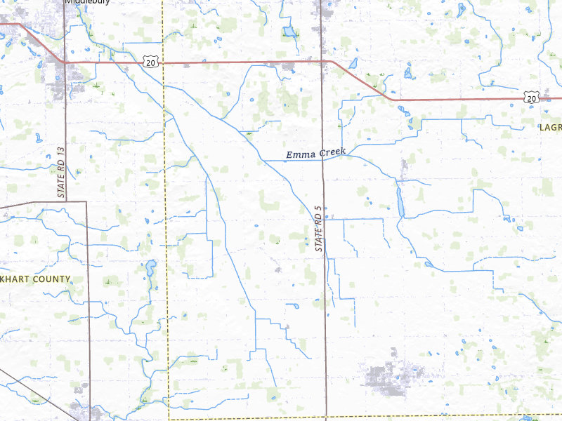 Radar-estimated hail-size map of the storm over Topeka, IN on Jun 6, 2026