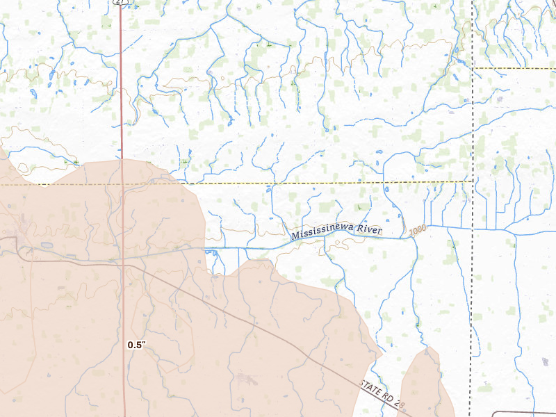 Radar-estimated hail-size map of the storm over Union City, IN on Mar 22, 2026