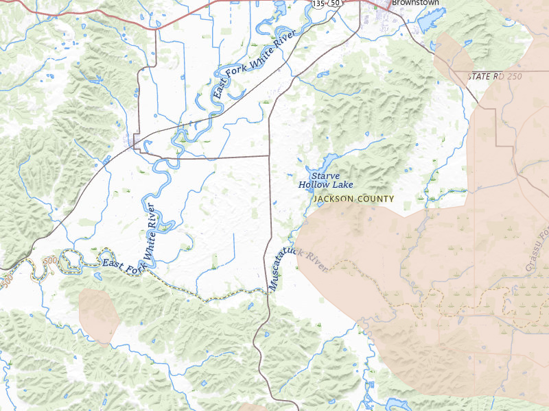 Radar-estimated hail-size map of the storm over Vallonia, IN on Apr 27, 2026